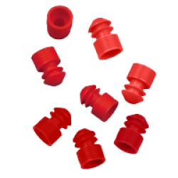 Tappo in polietilene alettato diam.mm 16 colore rosso cf.100 pz. - 12083 Tappo in polietilene alettato diam.mm 16 colore rosso cf.100 pz. - 12083